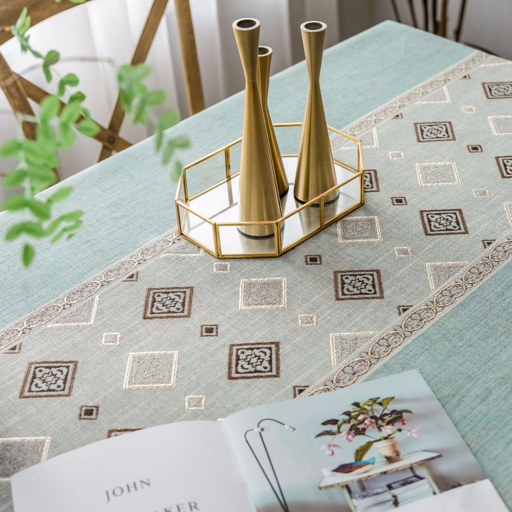 Tovaglia Lavabile in Lino | Stile Etnico Mediterraneo