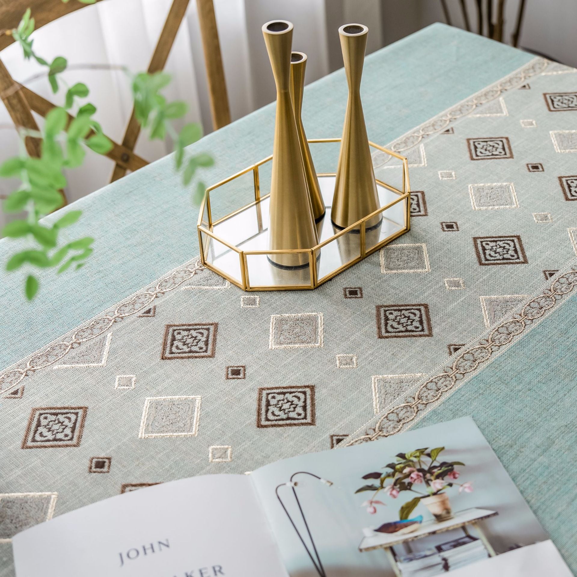 Tovaglia Lavabile in Lino | Stile Etnico Mediterraneo