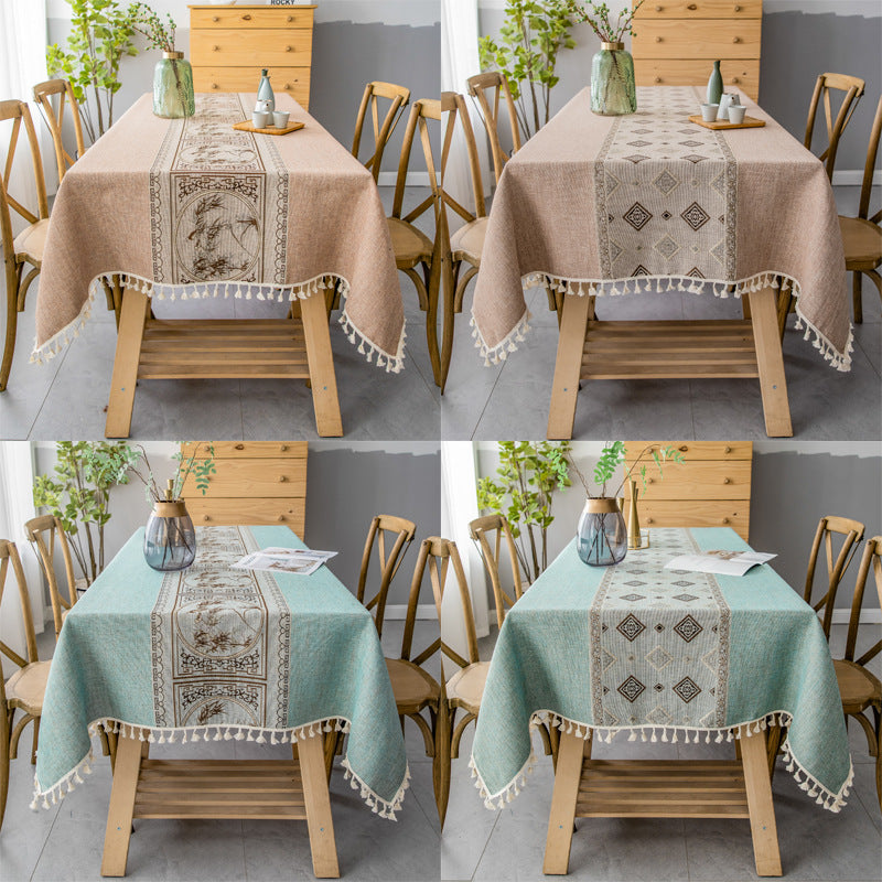 Tovaglia Lavabile in Lino | Stile Etnico Mediterraneo