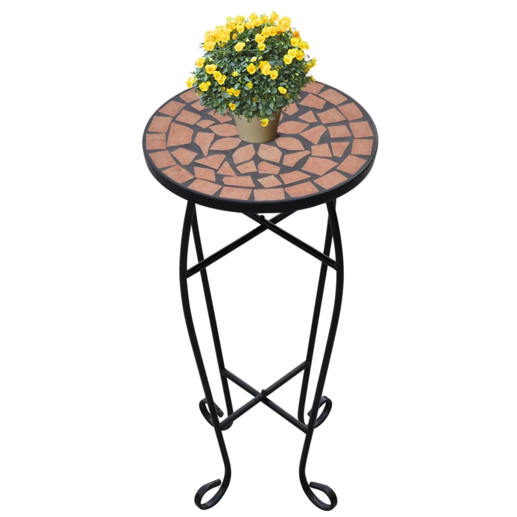 Vidaxl side table mosaic terracotta colored