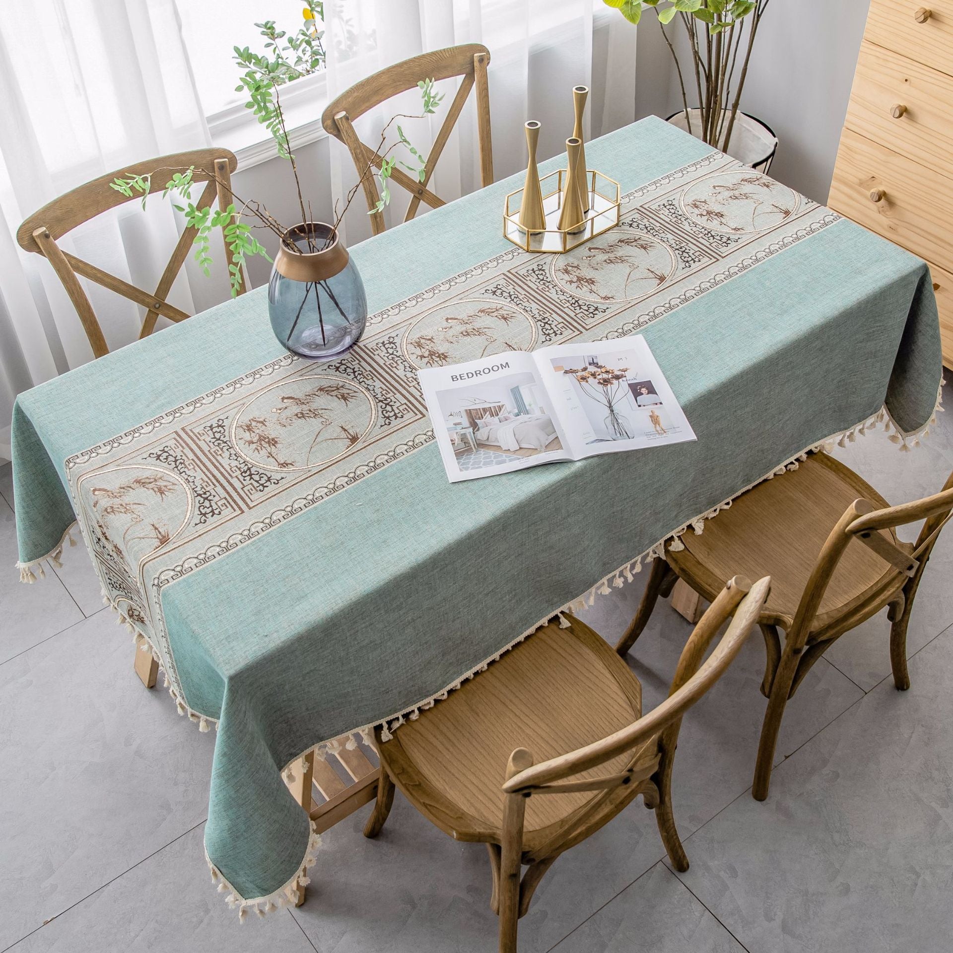 Tovaglia Lavabile in Lino | Stile Etnico Mediterraneo