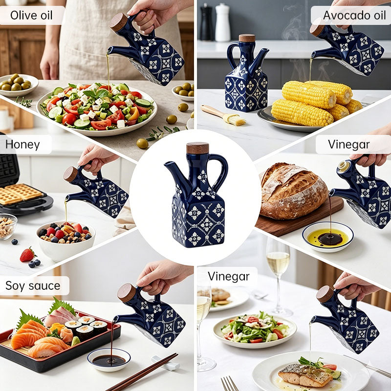 Set Oliera e Acetiera in Ceramica | Tappi in Sughero