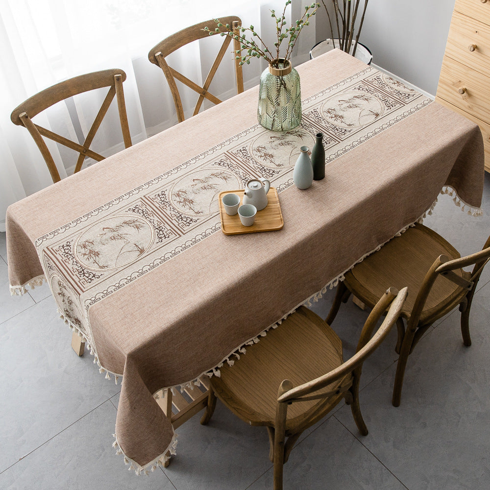 Tovaglia Lavabile in Lino | Stile Etnico Mediterraneo