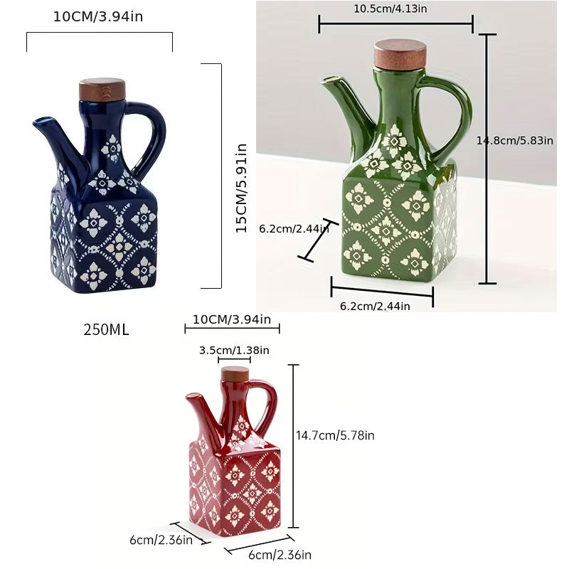 Set Oliera e Acetiera in Ceramica | Tappi in Sughero