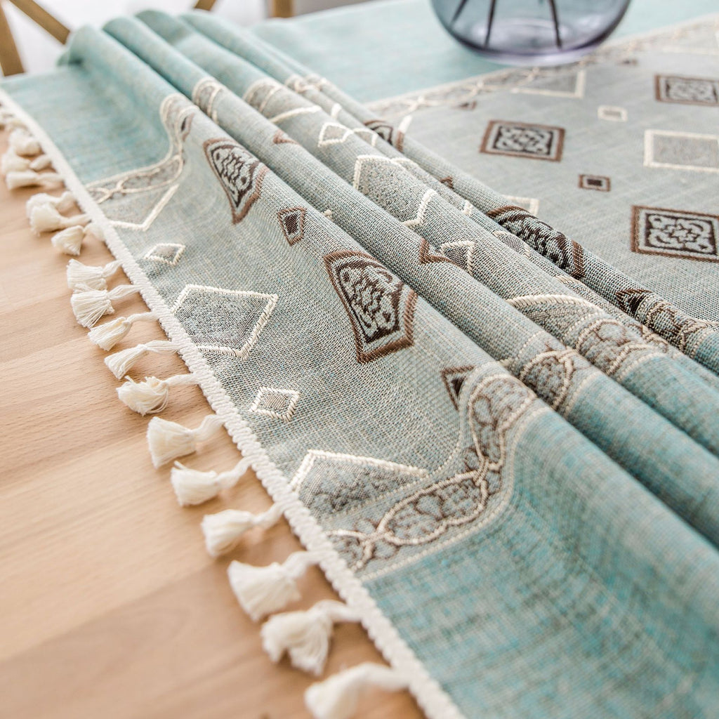 Tovaglia Lavabile in Lino | Stile Etnico Mediterraneo
