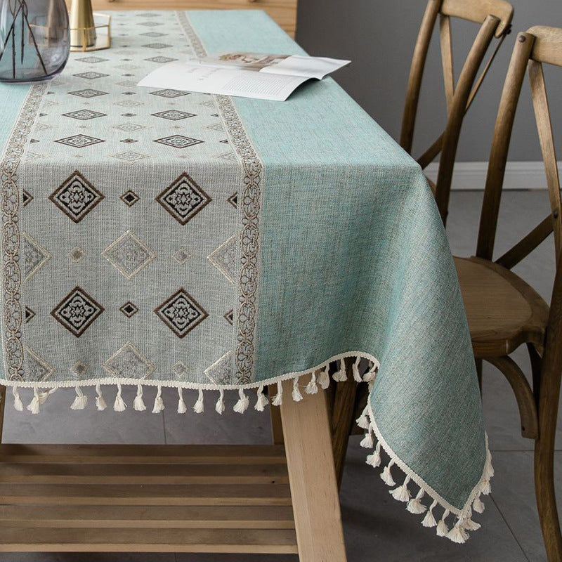 Tovaglia Lavabile in Lino | Stile Etnico Mediterraneo