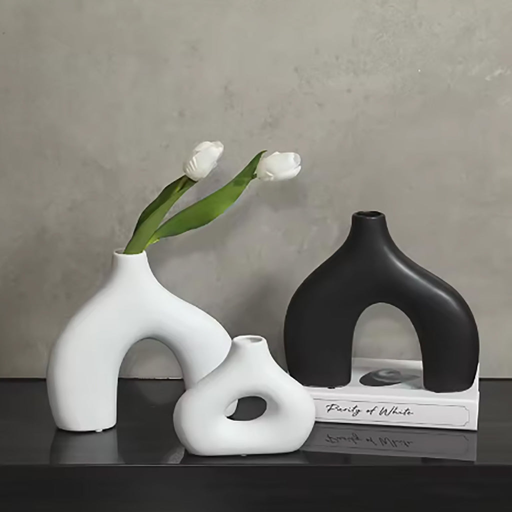 Vaso in Ceramica Bianco | Decoro Minimalista