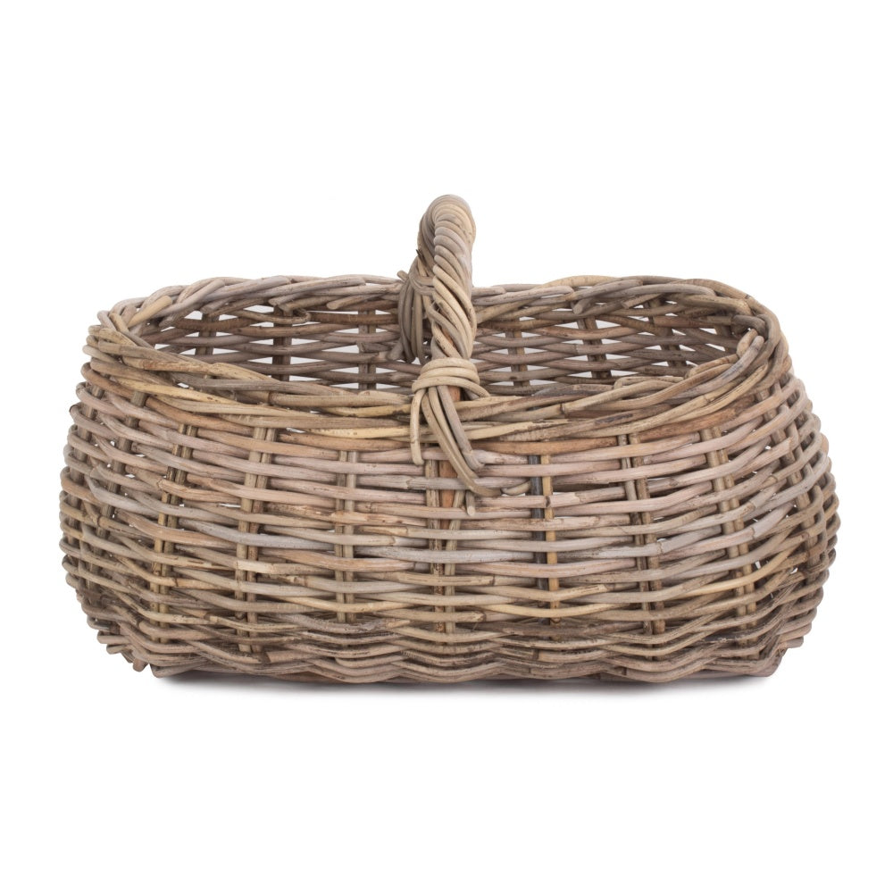 Grey Rattan Market Log Basket